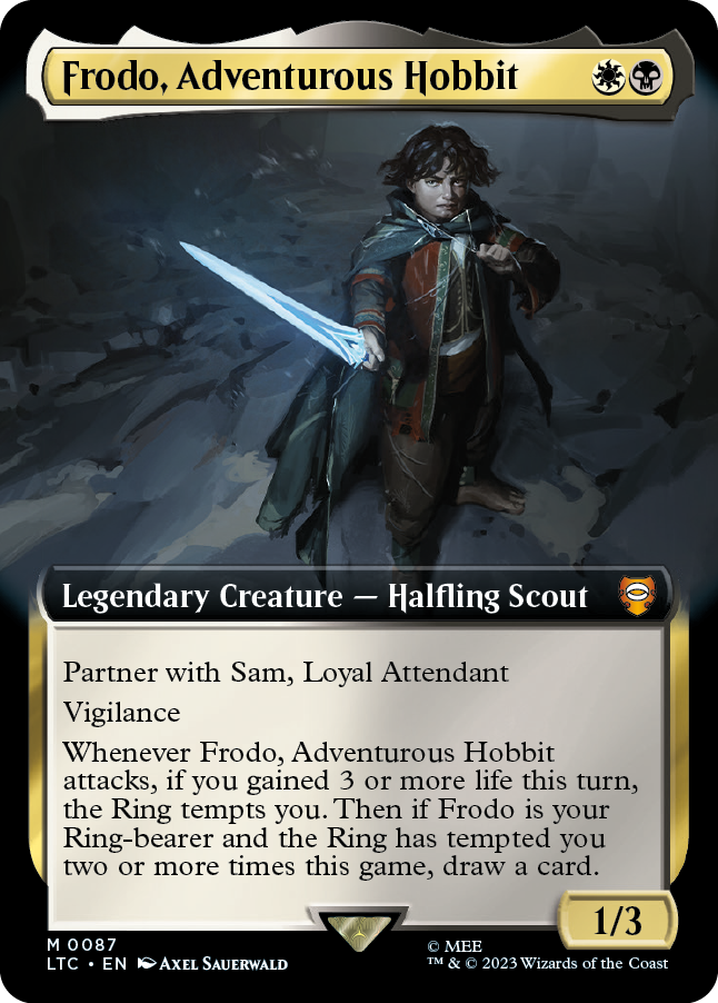 MTG Lord Of The Rings 0087 Frodo, Adventurous Hobbit (Extended Art)