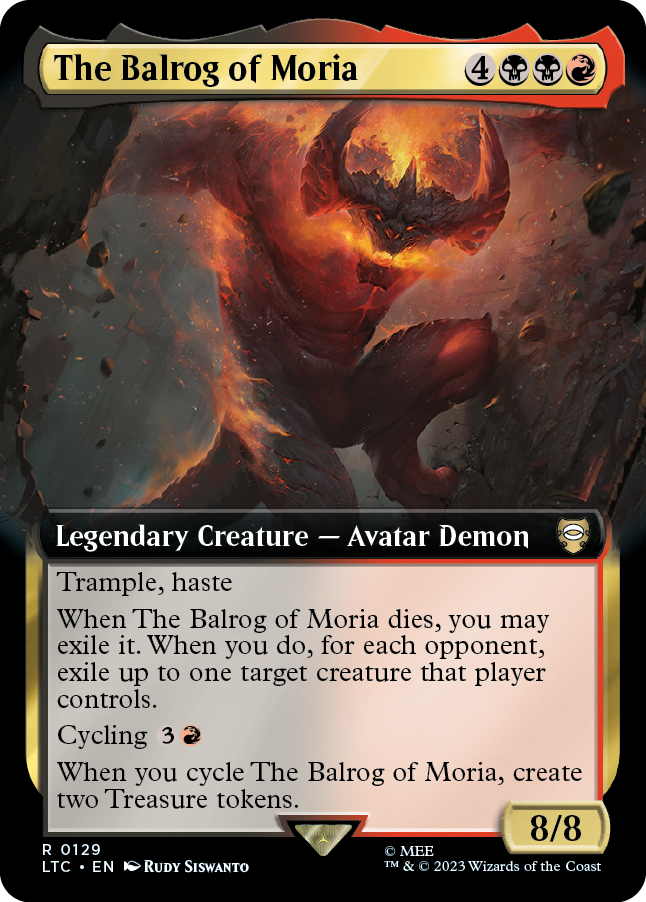 MTG Lord Of The Rings 0129 The Balrog of Moria (Extended Art)