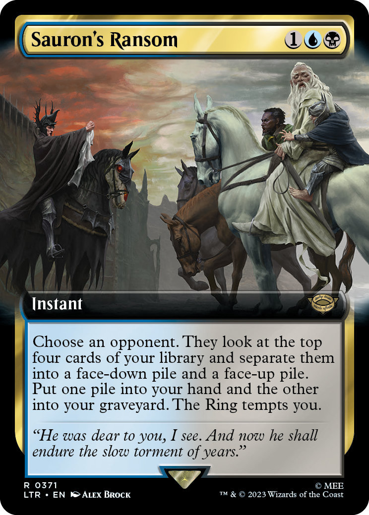 MTG Lord Of The Rings 0371 Sauron's Ransom (Extended Art)