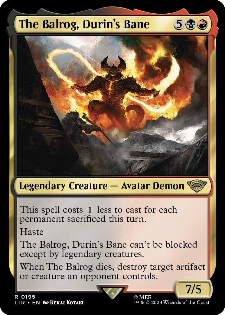MTG Lord Of The Rings 0195 The Balrog, Durin's Bane (Foil)