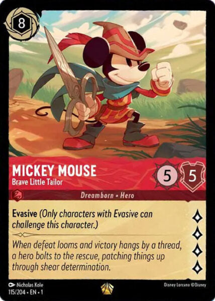 Disney Lorcana The First Chapter 115/204 MICKEY MOUSE Brave Little Tailor