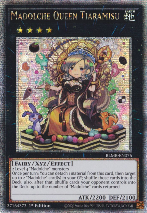 Battles of Legend: Monstrous Revenge BLMR-EN076 Madolche Queen Tiaramisu Quarter Century Secret Rare