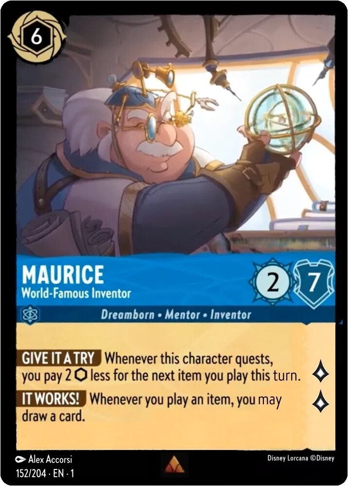 Disney Lorcana The First Chapter 152/204 MAURICE World-Famous Inventor