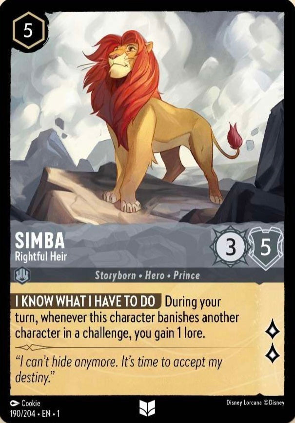 Disney Lorcana The First Chapter 190/204 SIMBA Rightful Heir