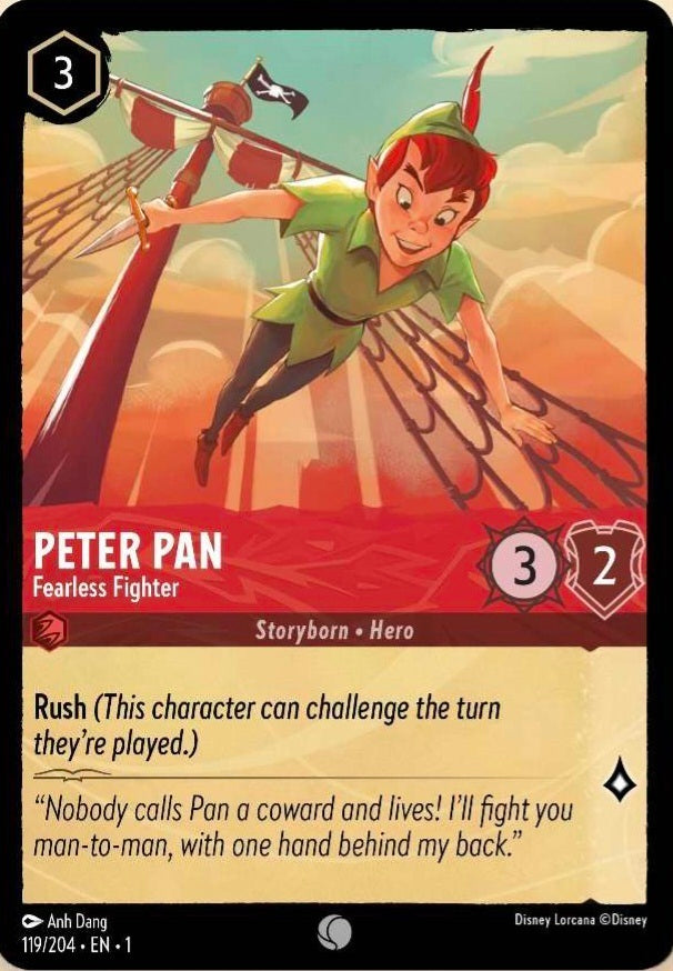 Disney Lorcana The First Chapter 119/204 PETER PAN Fearless Fighter