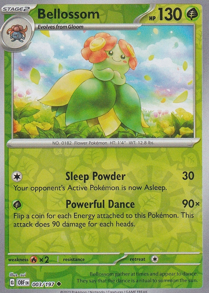Scarlet & Violet Obsidian Flames 003/197 Bellossom Reverse Holo