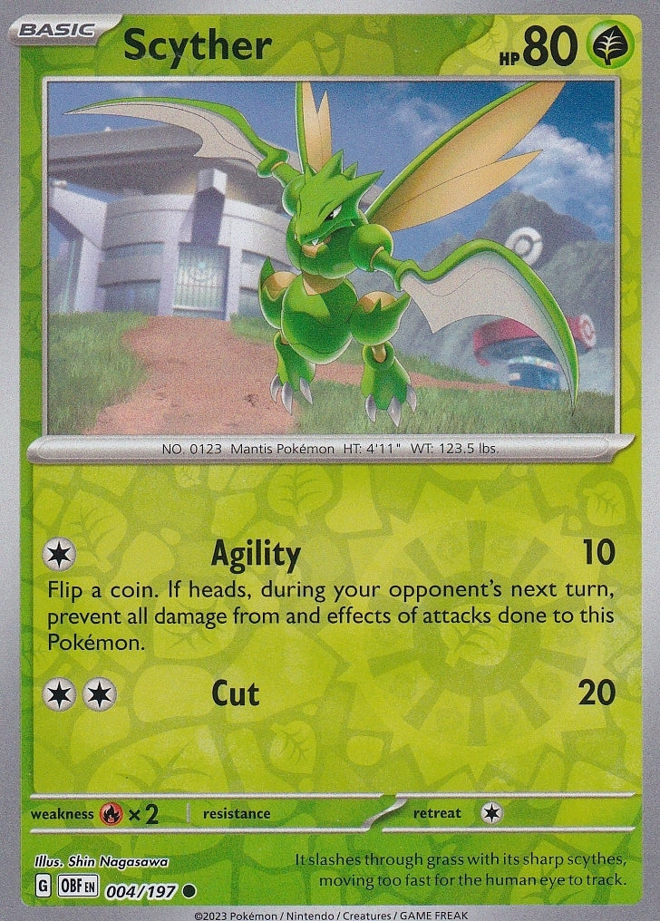 Scarlet & Violet Obsidian Flames 004/197 Scyther Reverse Holo