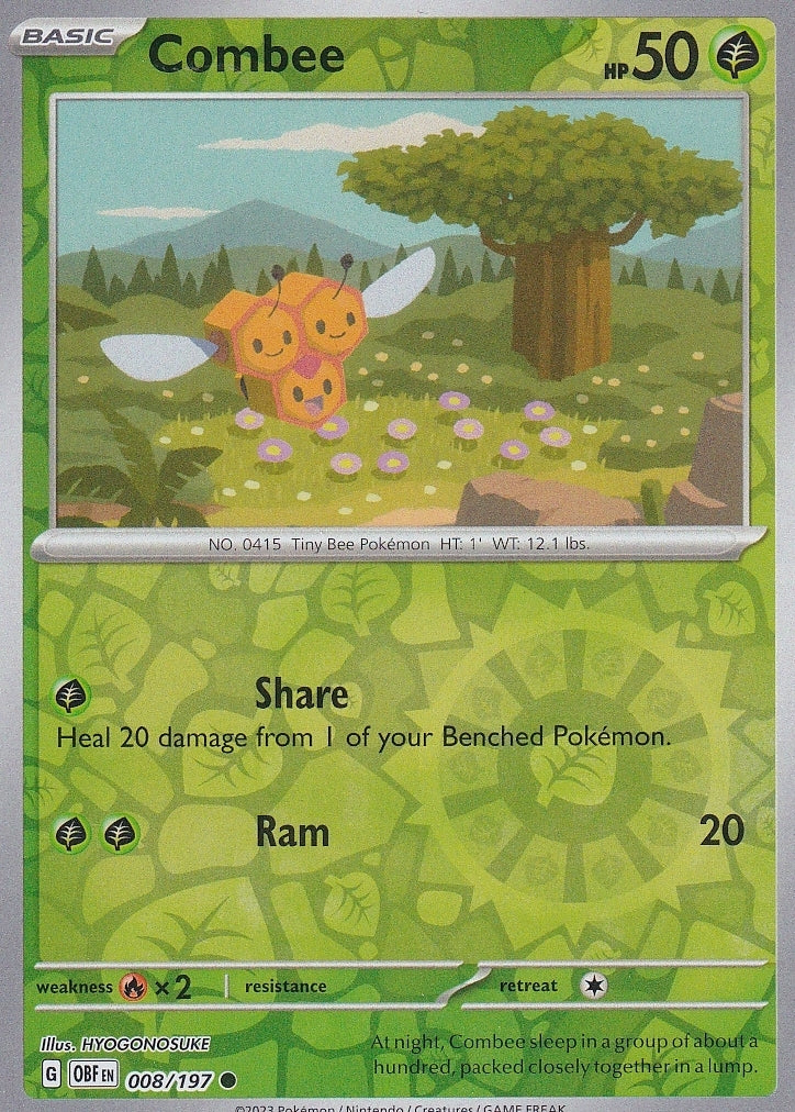 Scarlet & Violet Obsidian Flames 008/197 Combee Reverse Holo