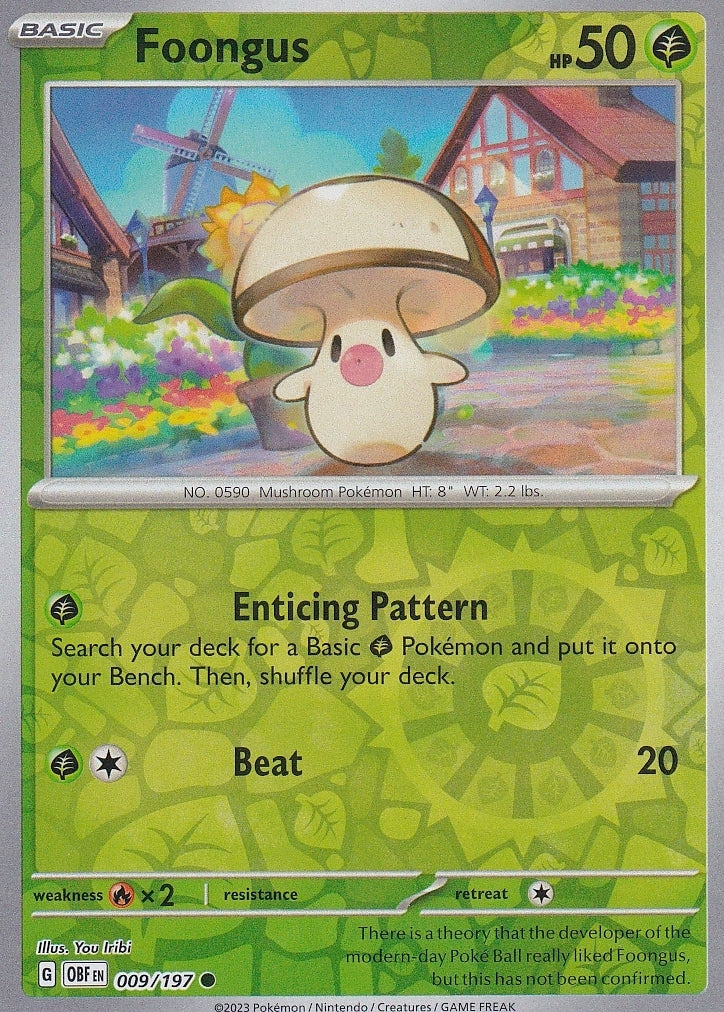 Scarlet & Violet Obsidian Flames 009/197 Foongus Reverse Holo