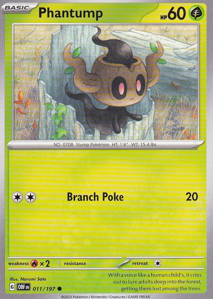 Scarlet & Violet Obsidian Flames 011/197 Phantump