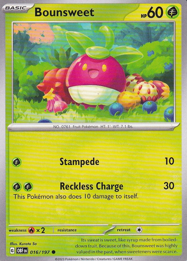 Scarlet & Violet Obsidian Flames 016/197 Bounsweet