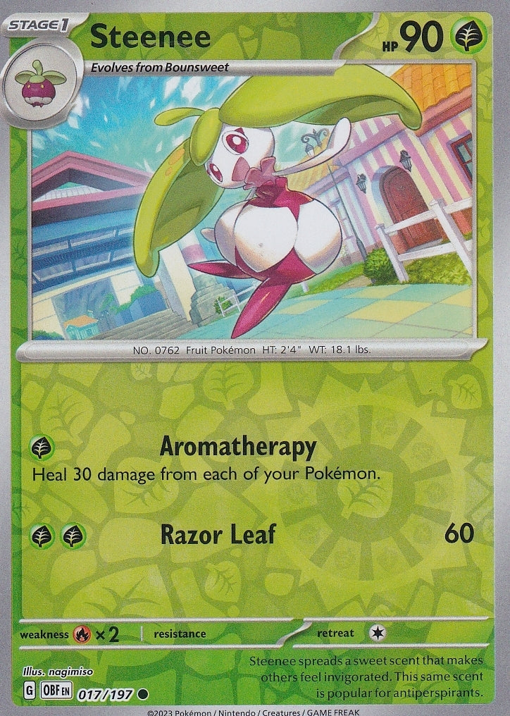 Scarlet & Violet Obsidian Flames 017/197 Steenee Reverse Holo