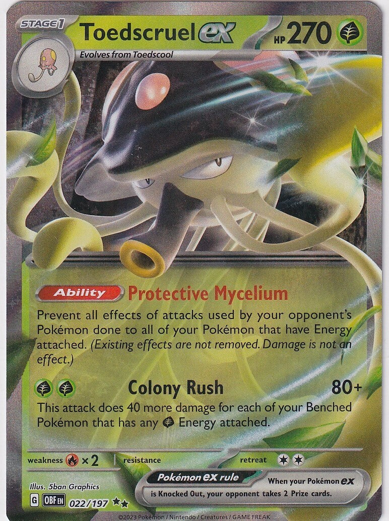 Scarlet & Violet Obsidian Flames 022/197 Toedscruel ex