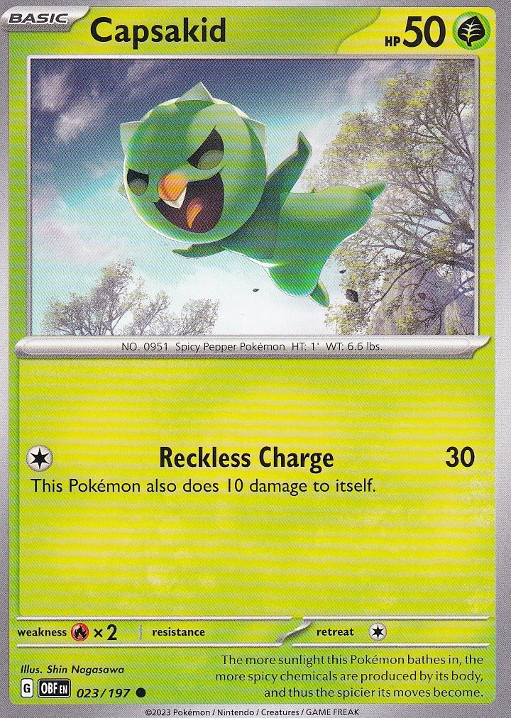 Scarlet & Violet Obsidian Flames 023/197 Capsakid