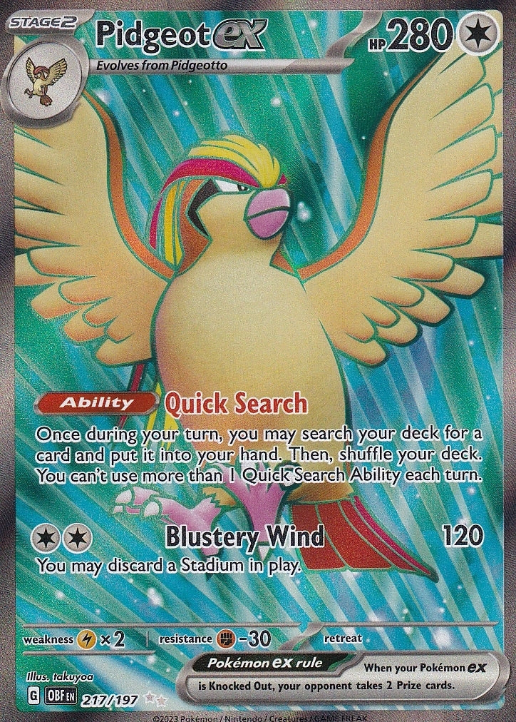 Scarlet & Violet Obsidian Flames 217/197 Pidgeot ex