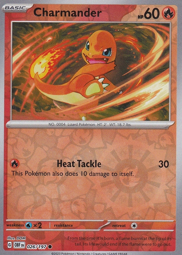 Scarlet & Violet Obsidian Flames 026/197 Charmander Reverse Holo