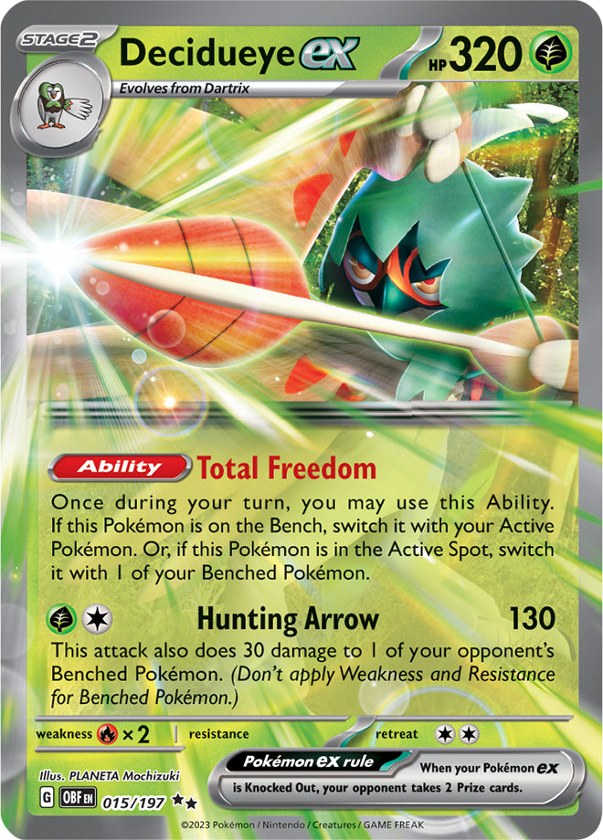 Scarlet & Violet Obsidian Flames 015/197 Decidueye ex