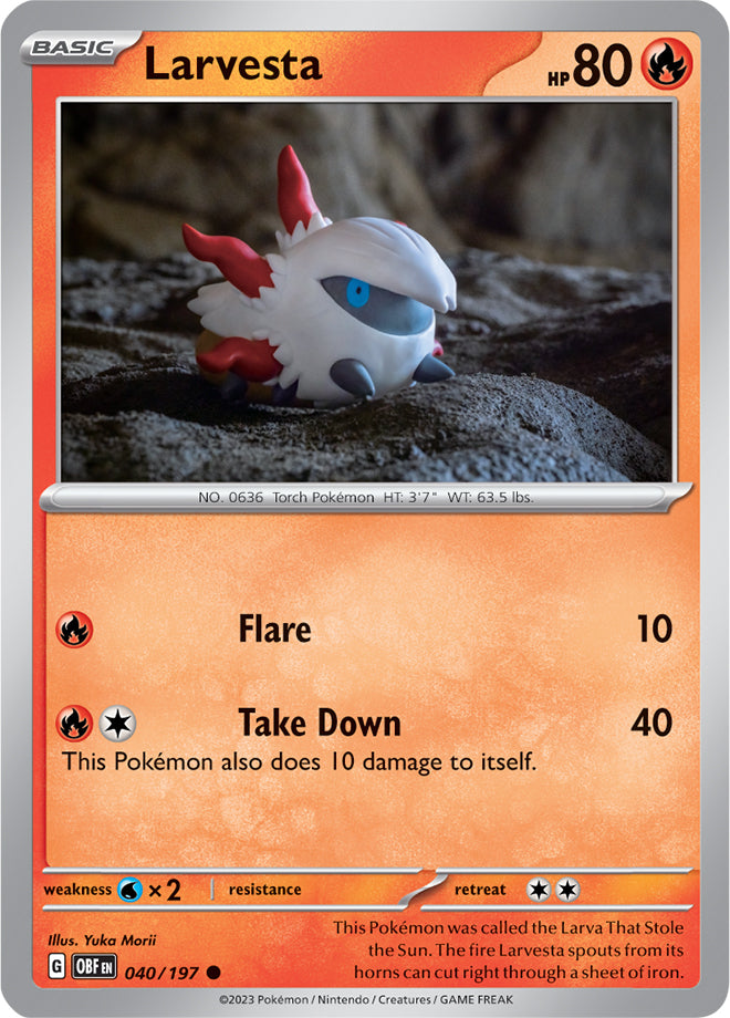 Scarlet & Violet Obsidian Flames 040/197 Larvesta