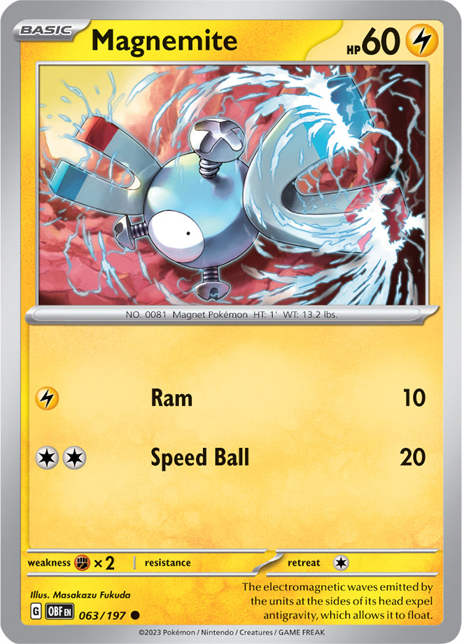 Scarlet & Violet Obsidian Flames 063/197 Magnemite