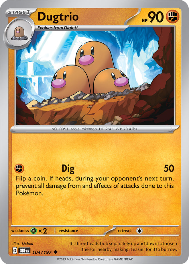 Scarlet & Violet Obsidian Flames 104/197 Dugtrio