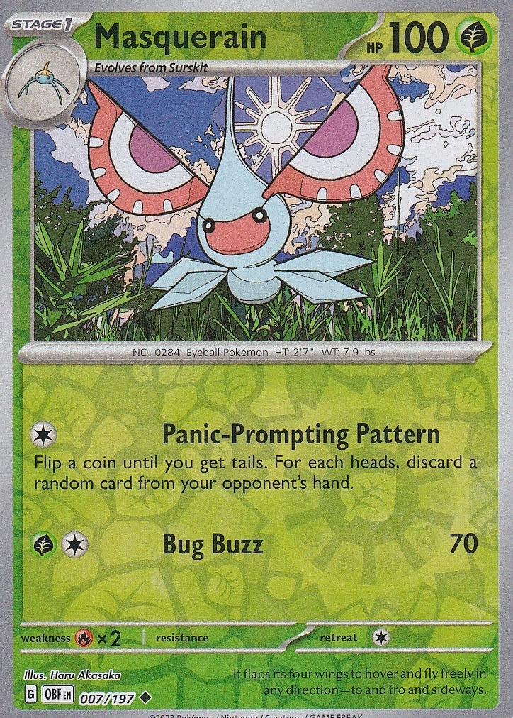 Scarlet & Violet Obsidian Flames 007/197 Masquerain Reverse Holo