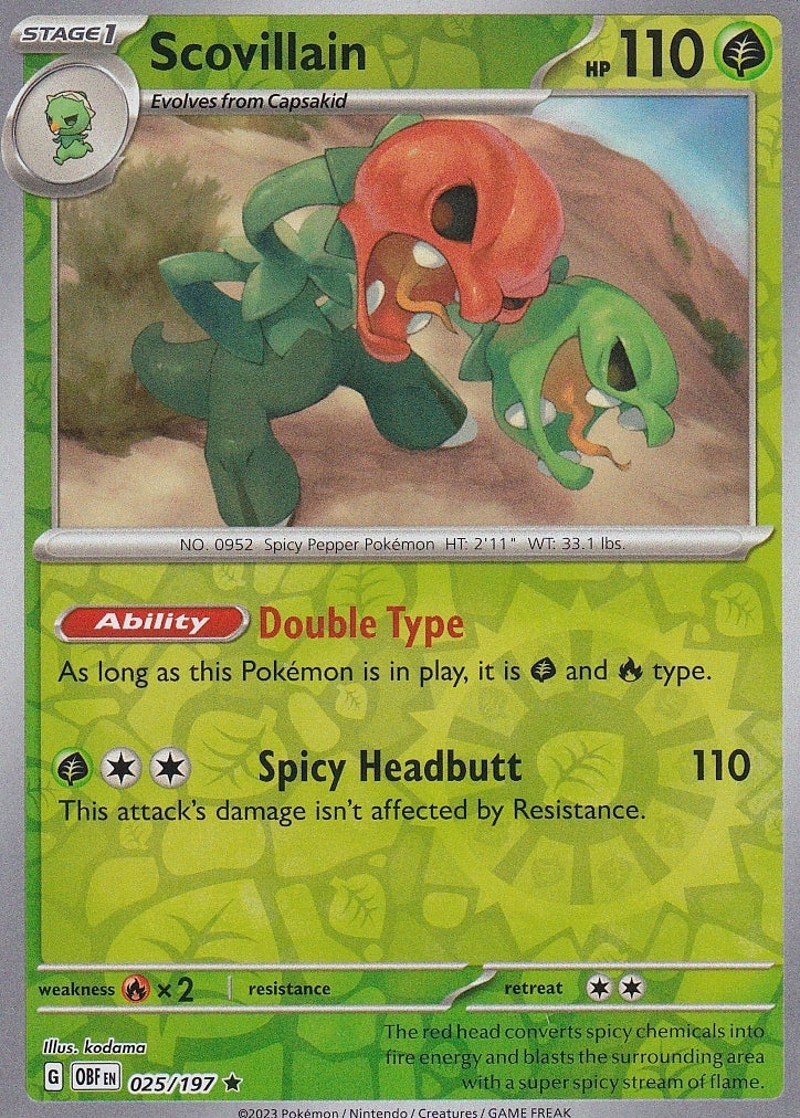 Scarlet & Violet Obsidian Flames 025/197 Scovillain Reverse Holo