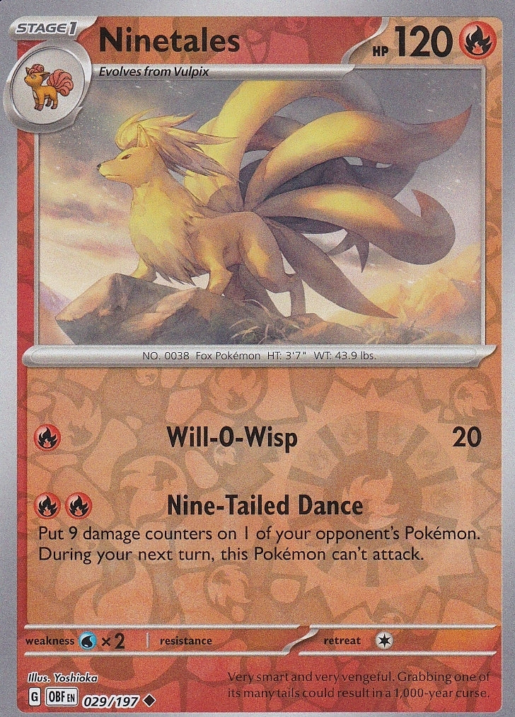 Scarlet & Violet Obsidian Flames 029/197 Ninetales Reverse Holo