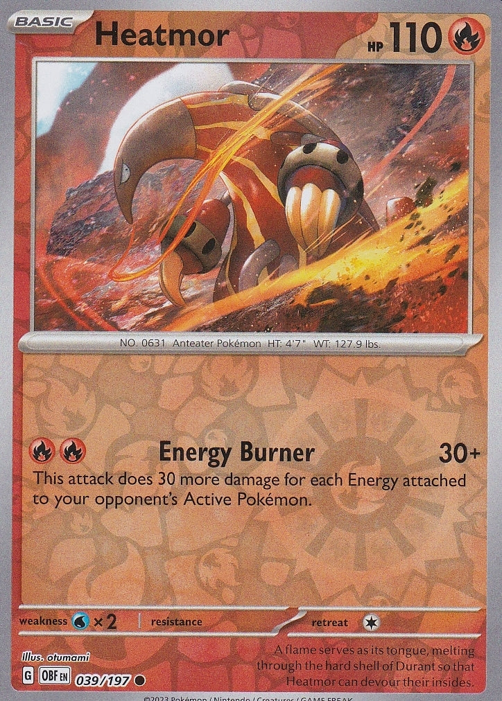 Scarlet & Violet Obsidian Flames 039/197 Heatmor Reverse Holo