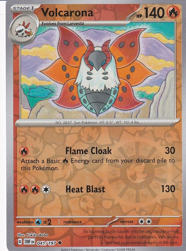 Scarlet & Violet Obsidian Flames 041/197 Volcarona Reverse Holo