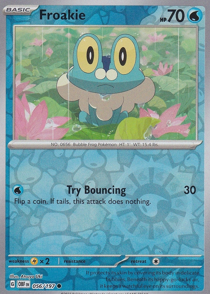 Scarlet & Violet Obsidian Flames 056/197 Froakie Reverse Holo