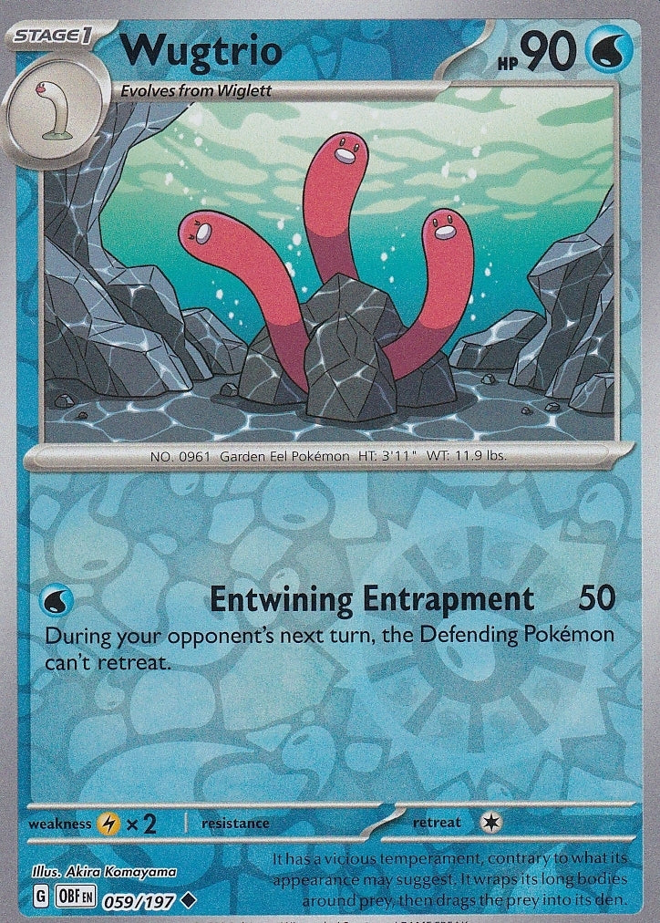 Scarlet & Violet Obsidian Flames 059/197 Wugtrio Reverse Holo