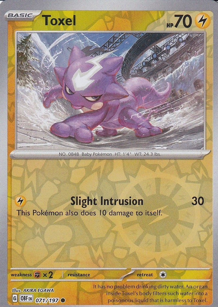 Scarlet & Violet Obsidian Flames 071/197 Toxel Reverse Holo