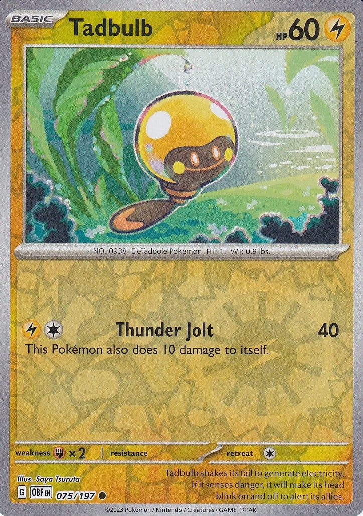 Scarlet & Violet Obsidian Flames 075/197 Tadbulb Reverse Holo