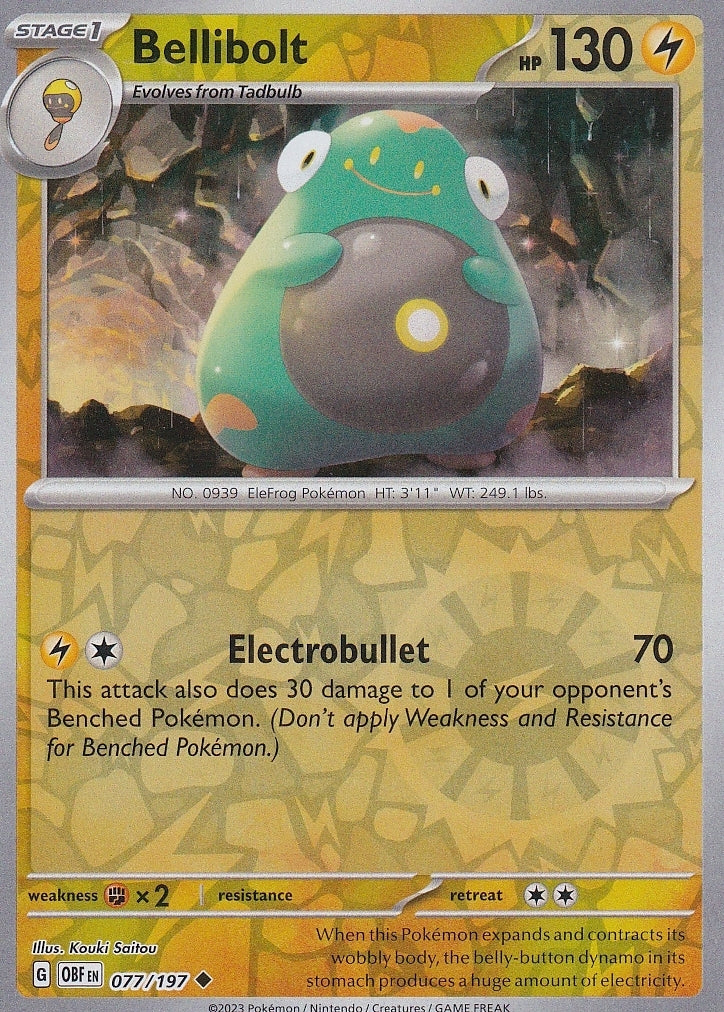 Scarlet & Violet Obsidian Flames 077/197 Bellibolt Reverse Holo