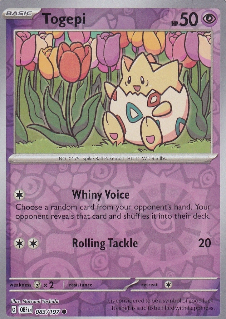 Scarlet & Violet Obsidian Flames 083/197 Togepi Reverse Holo
