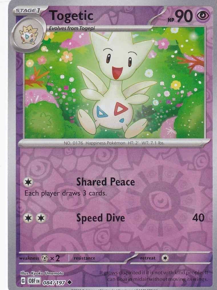 Scarlet & Violet Obsidian Flames 084/197 Togetic Reverse Holo