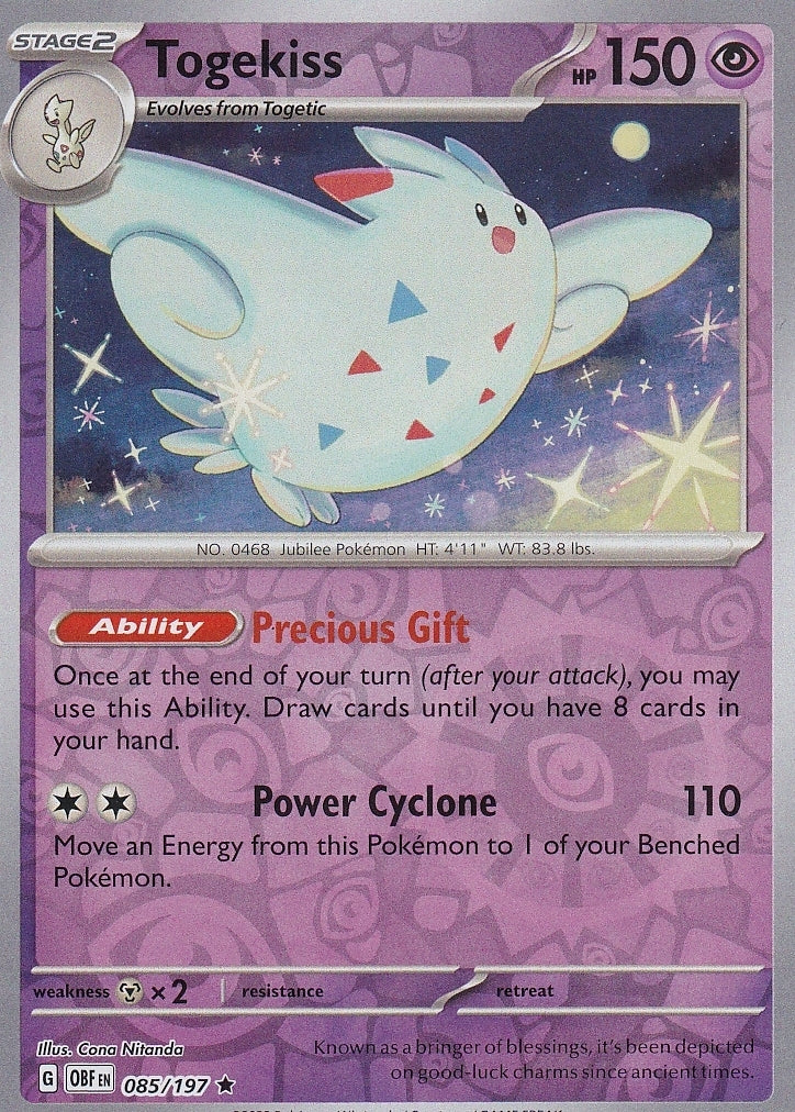 Scarlet & Violet Obsidian Flames 085/197 Togekiss Reverse Holo