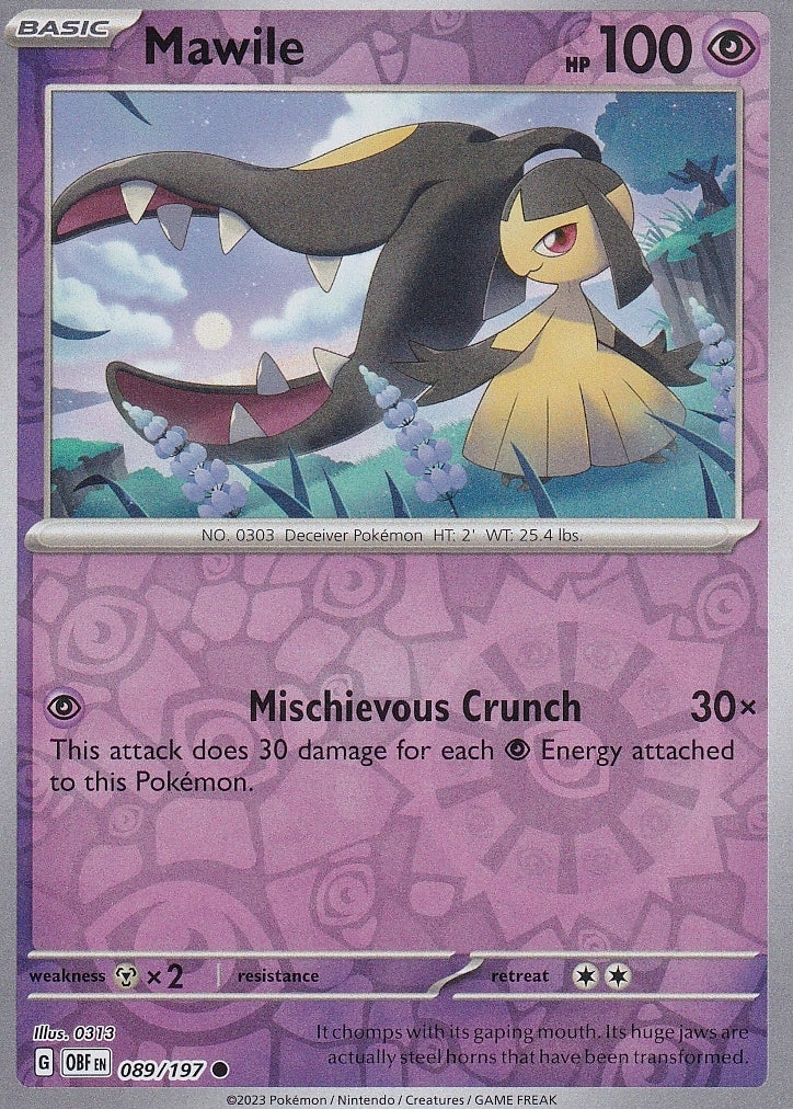 Scarlet & Violet Obsidian Flames 089/197 Mawile Reverse Holo