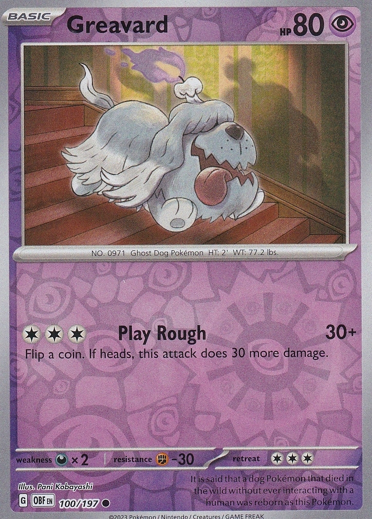 Scarlet & Violet Obsidian Flames 100/197 Greavard Reverse Holo