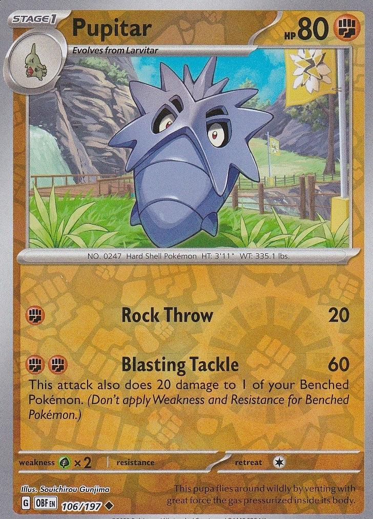 Scarlet & Violet Obsidian Flames 106/197 Pupitar Reverse Holo