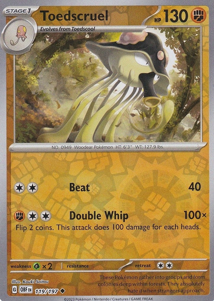 Scarlet & Violet Obsidian Flames 119/197 Toedscruel Reverse Holo