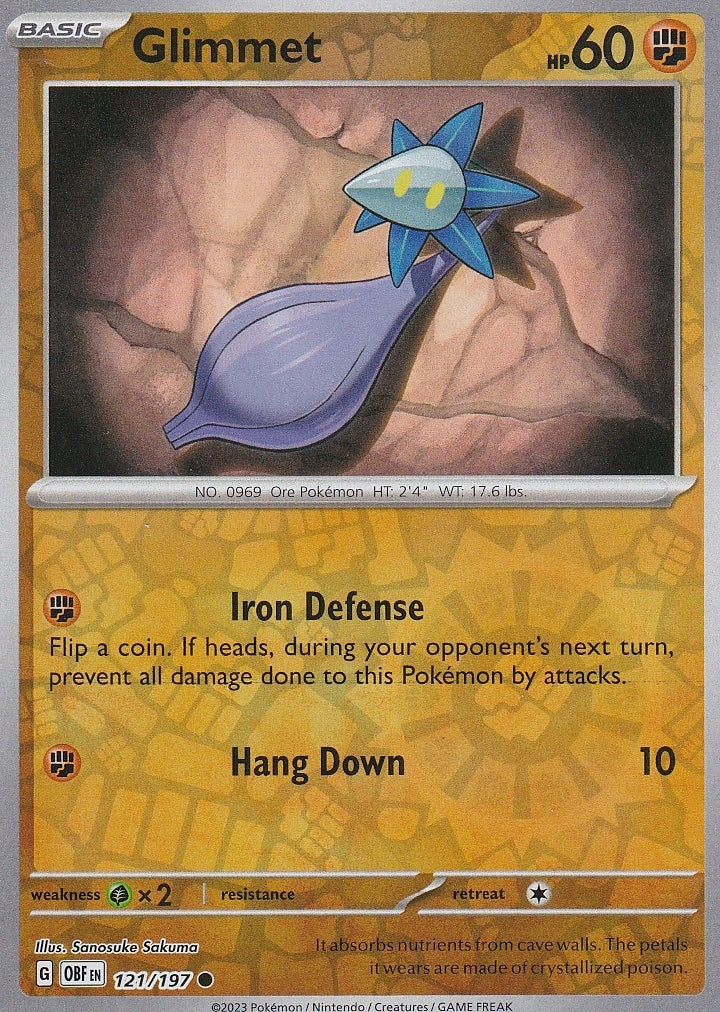 Scarlet & Violet Obsidian Flames 121/197 Glimmet Reverse Holo