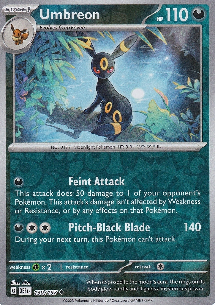Scarlet & Violet Obsidian Flames 130/197 Umbreon Reverse Holo