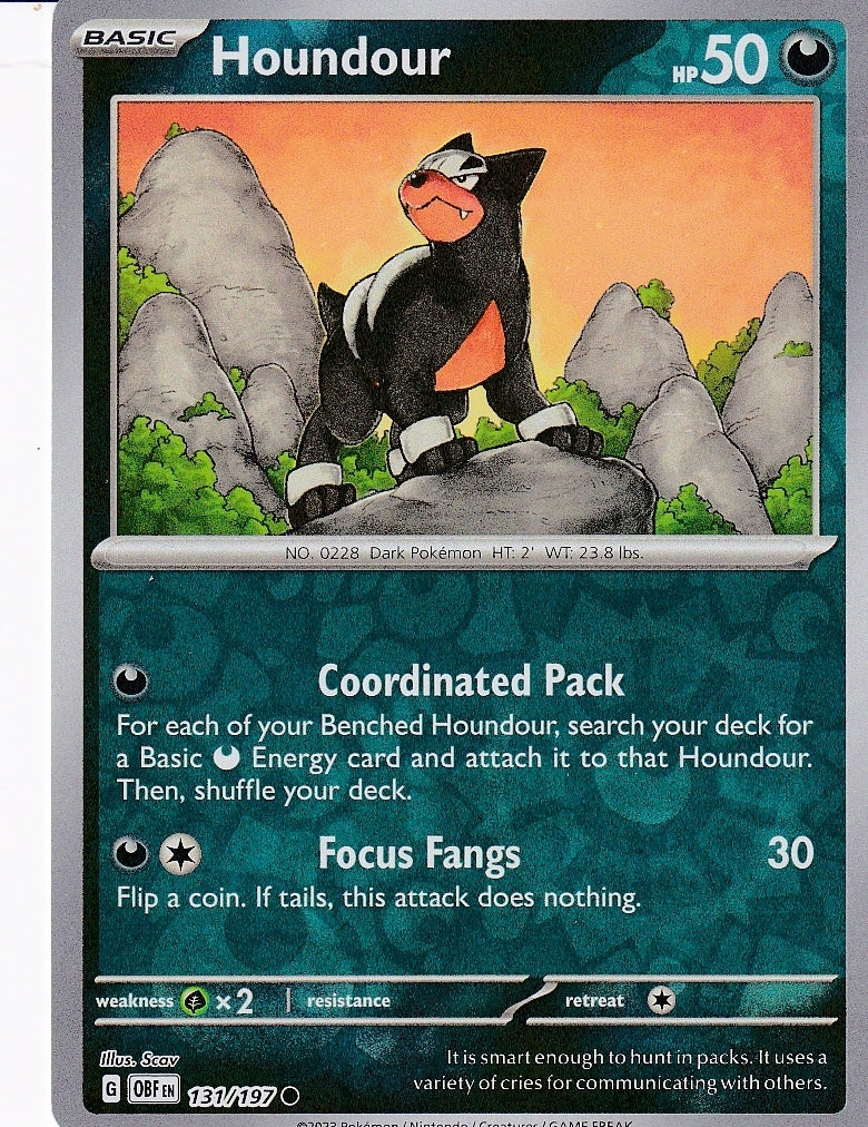 Scarlet & Violet Obsidian Flames 131/197 Houndour Reverse Holo