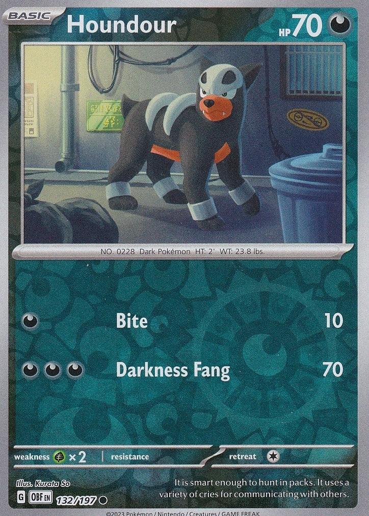 Scarlet & Violet Obsidian Flames 132/197 Houndour Reverse Holo
