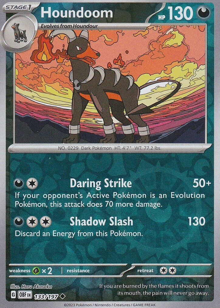 Scarlet & Violet Obsidian Flames 133/197 Houndoom Reverse Holo