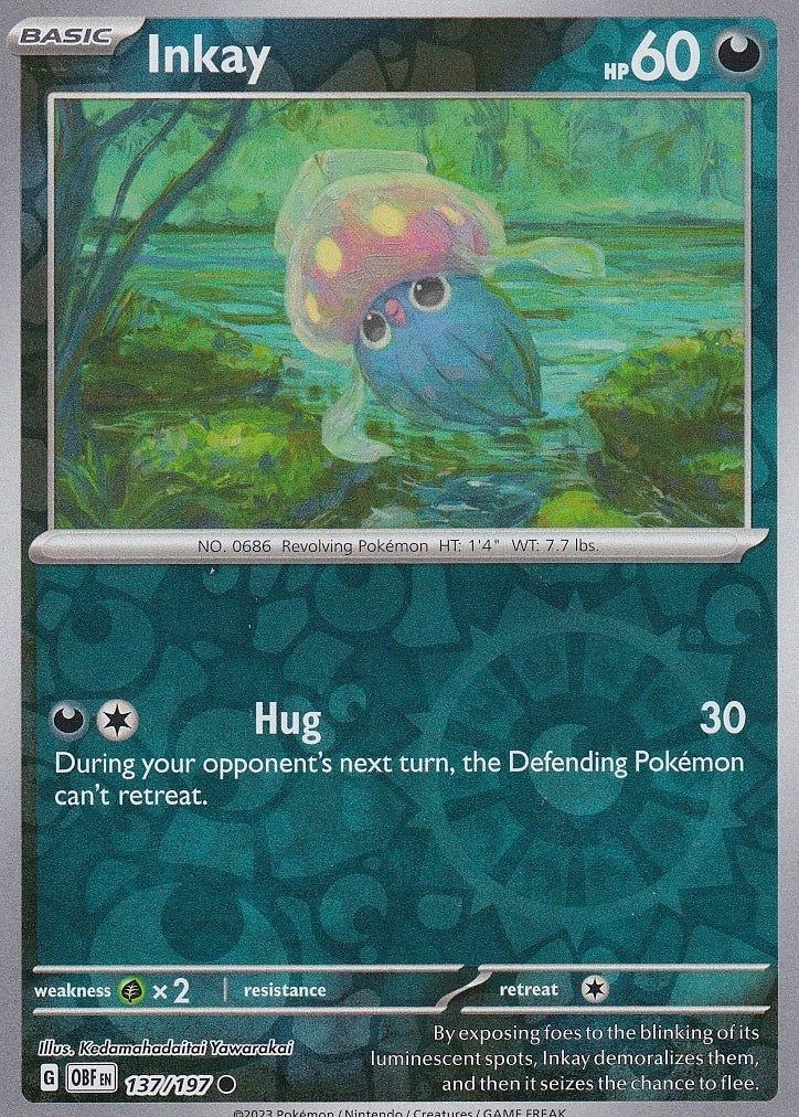 Scarlet & Violet Obsidian Flames 137/197 Inkay Reverse Holo