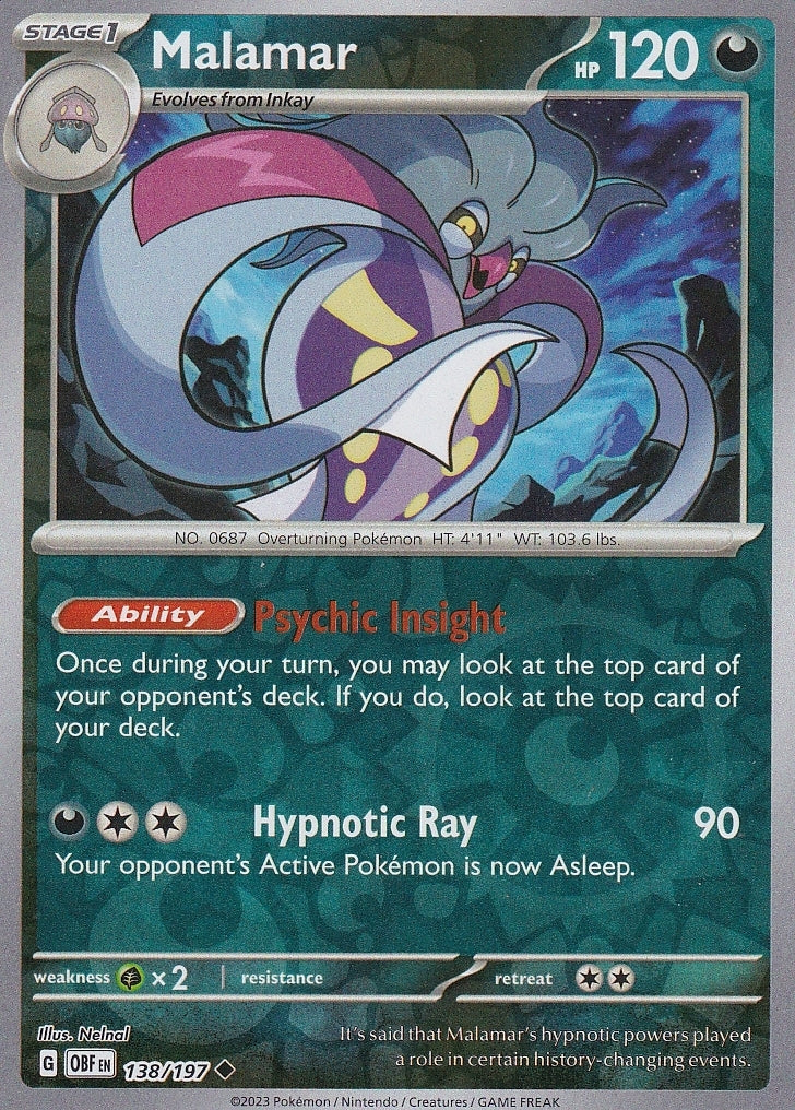 Scarlet & Violet Obsidian Flames 138/197 Malamar Reverse Holo