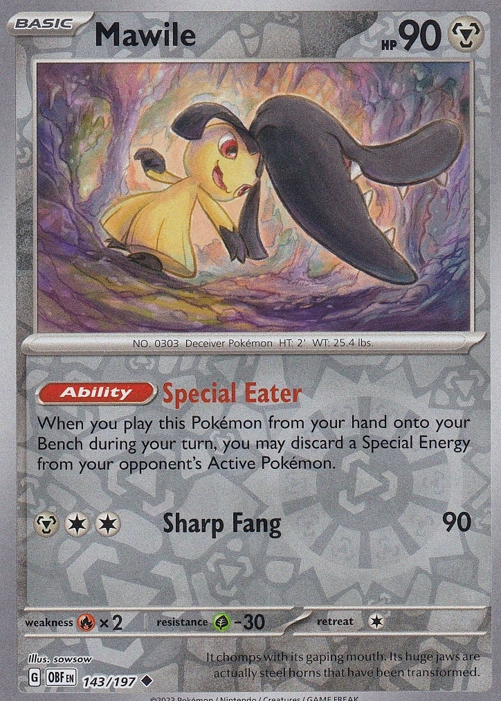Scarlet & Violet Obsidian Flames 143/197 Mawile Reverse Holo