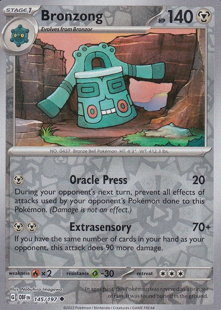 Scarlet & Violet Obsidian Flames 145/197 Bronzong Reverse Holo